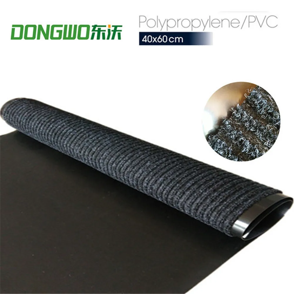 Vinyl backing double ribbed entrance door mat for door use