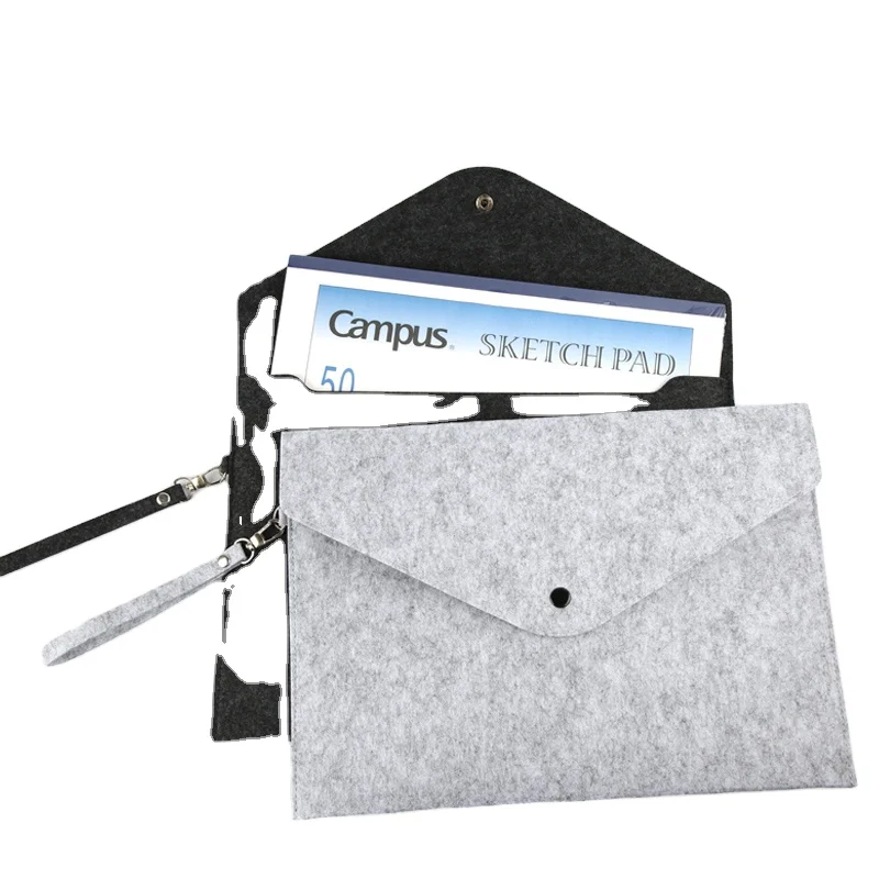 Легкая пользовательская Сумка-папка из войлока с ручкой для офисной школы