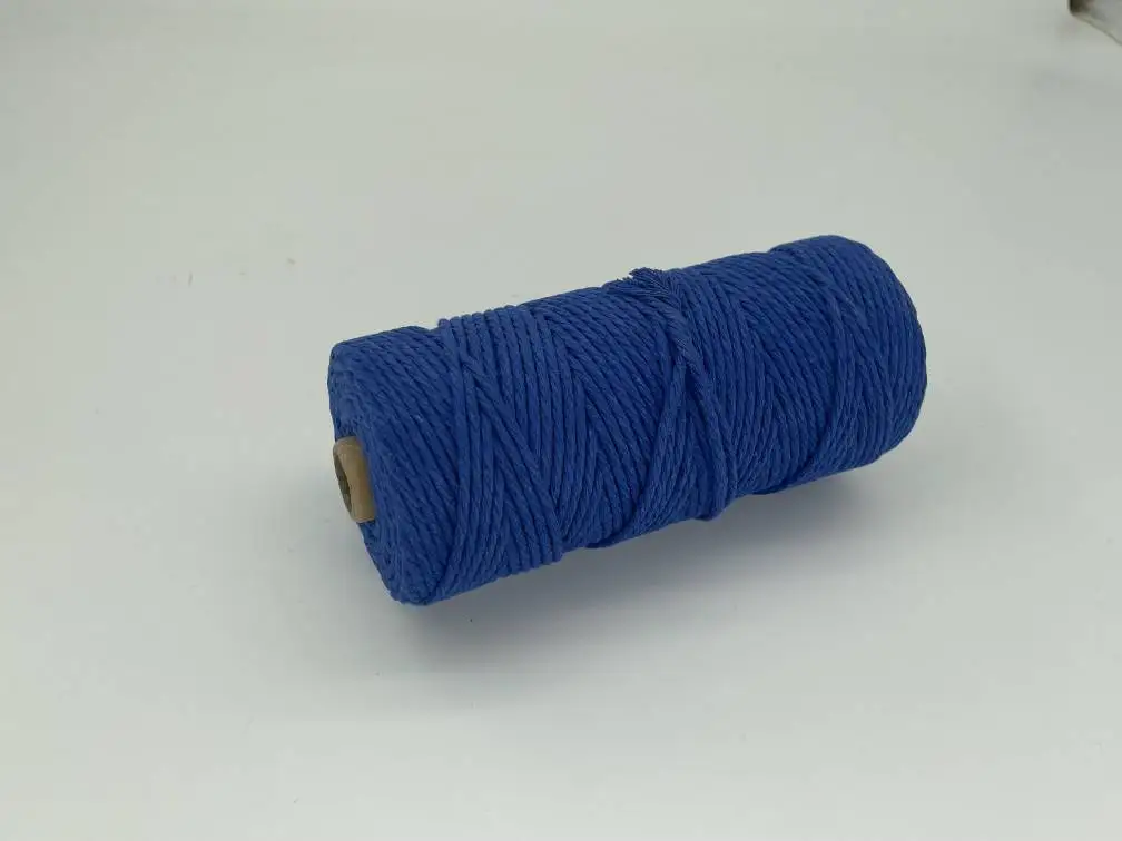 sapphire blue solid cotton rope basket cotton rope braided recycled cotton rope