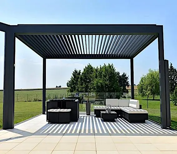 ALUFRONT high quality Opening Roof Panel Aluminum Profile Louver Pergola