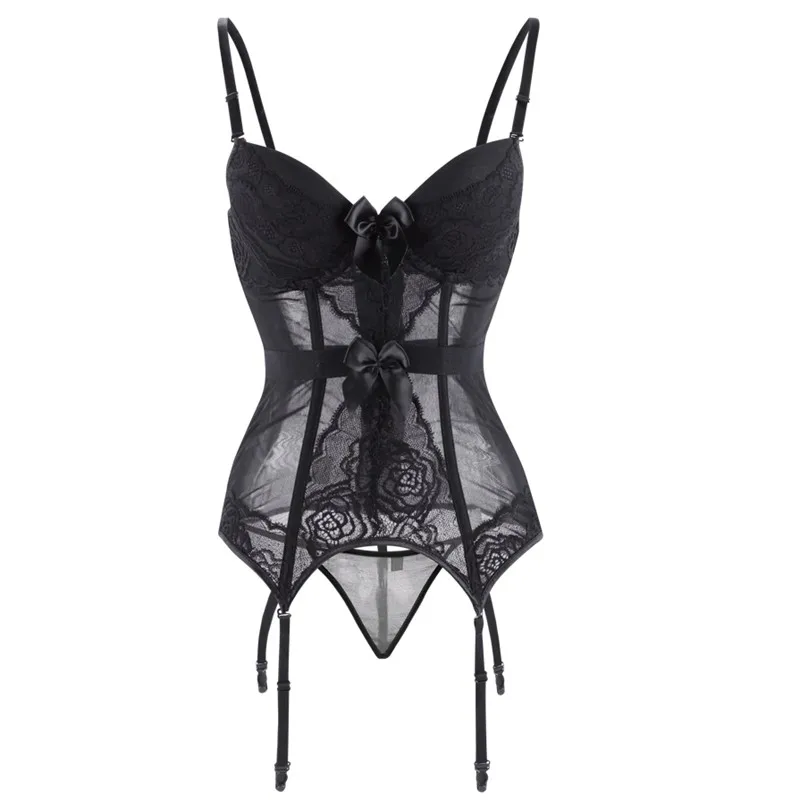Wholesale Quality Black Lace Plus Size Sexy Corset Lingerie Big Breast Corsets And Bustiers Lingerie For Busty Women