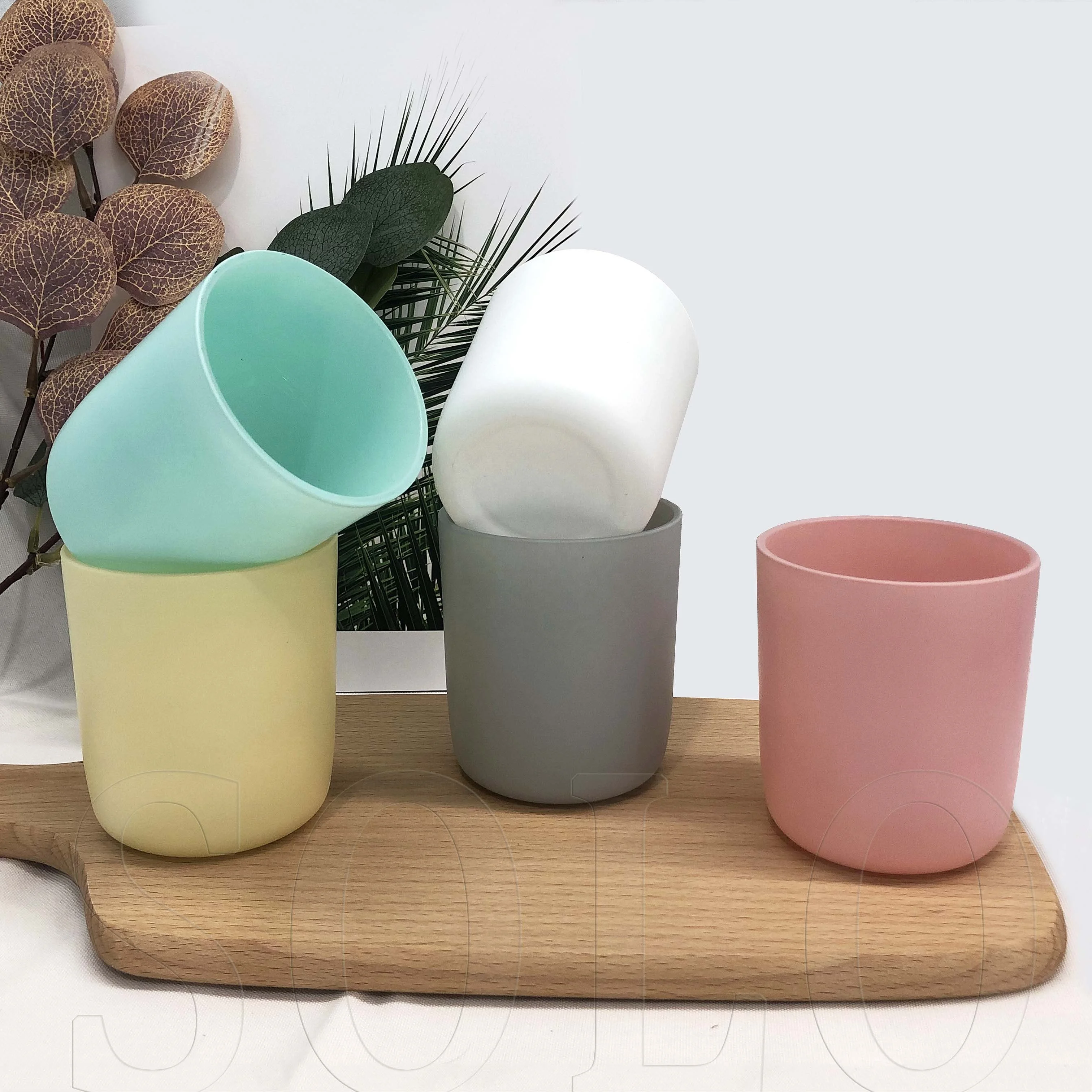 Supplies Luxury Round bottom Empty Candle Container Vessels Glass Candle Jars With wooden Bamboo Lids For Candle Making