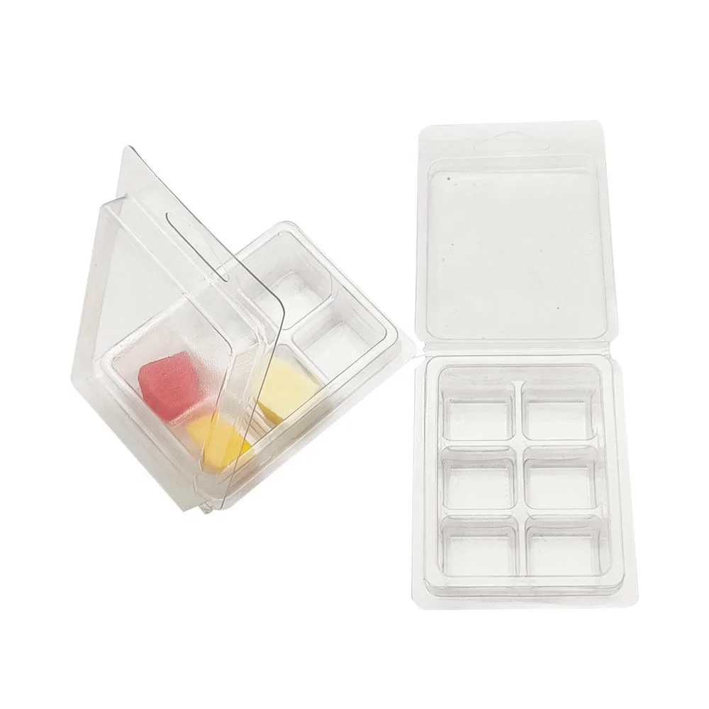 
Manufacture 6 Cavity Custom Clear PET Blister Plastic Tray Wax Melt Clamshell Packaging 