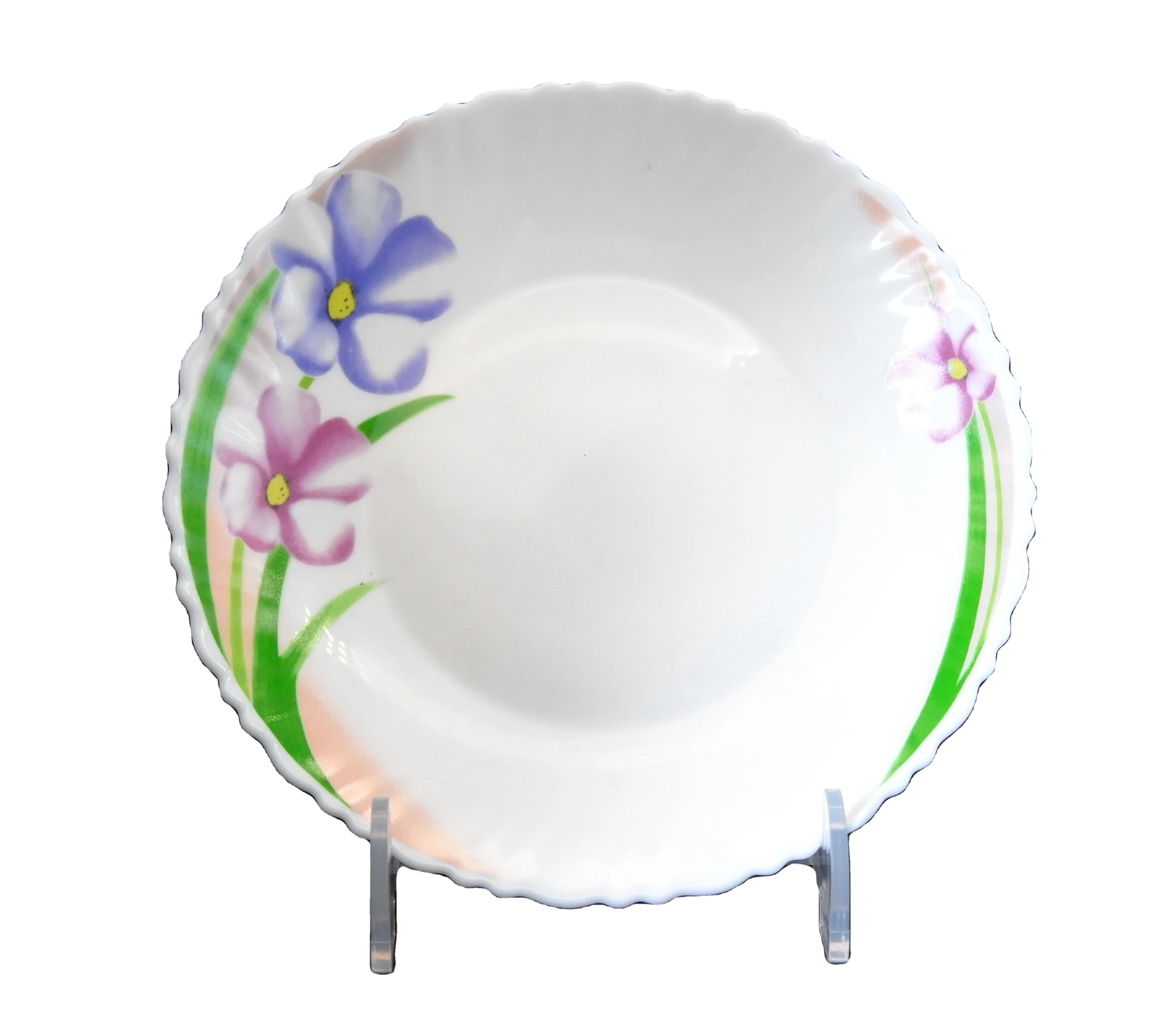 Пластина с винтовой резьбой, устойчивая к стружкам простая белая стеклянная обеденная тарелка, безопасная для микроволновой печи