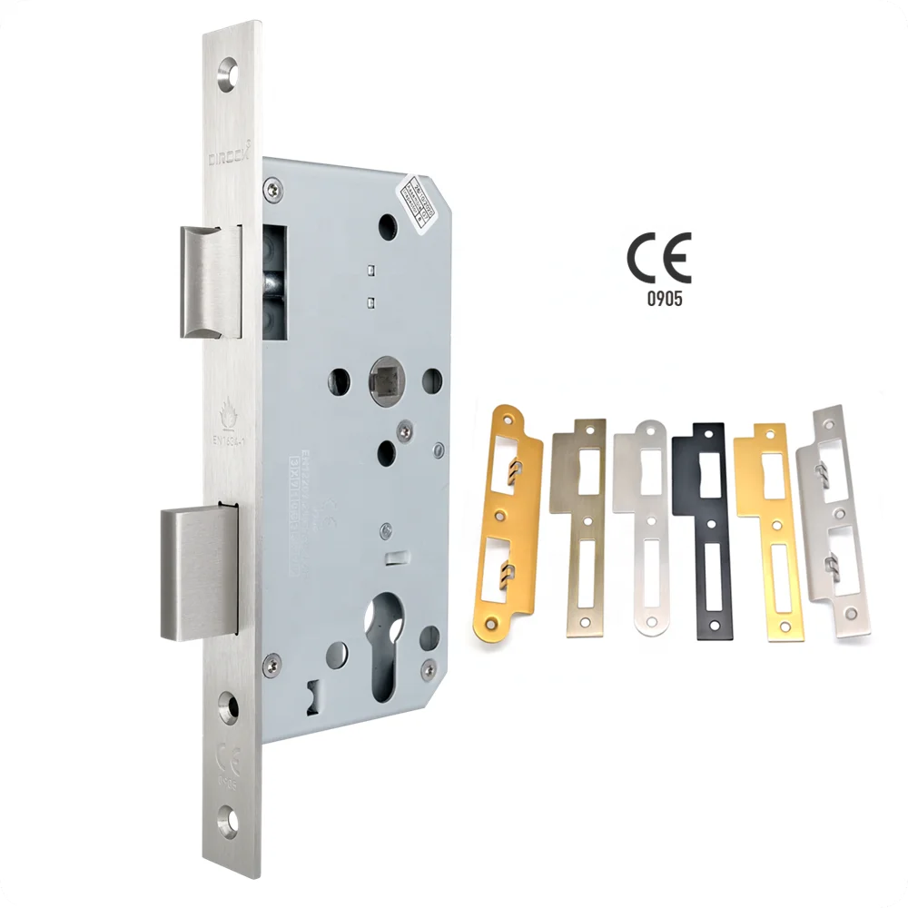 Европейский профиль CE EN12209 SS304 врезной замок для противопожарной двери backset 55