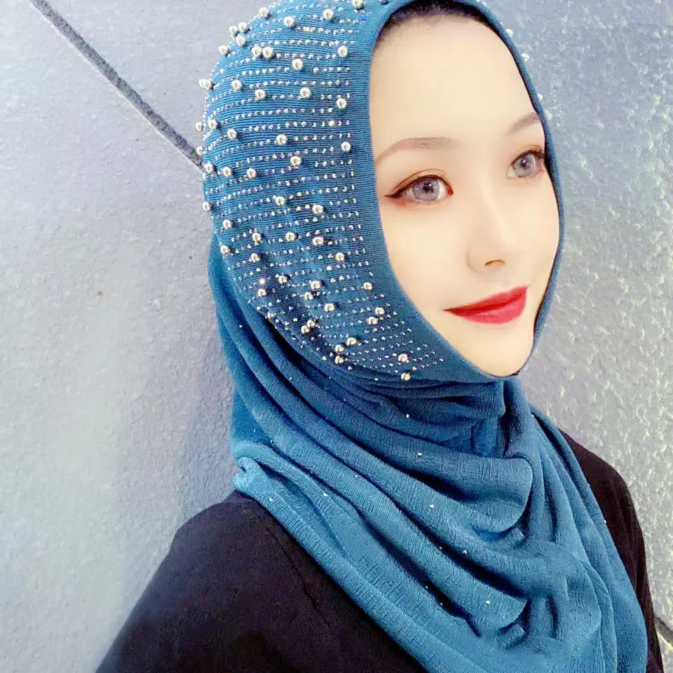 Women Lady Scarf Spring Summer Casual Turban Shawls Veil 7 Colors Polyester Muslim Hijab Headwraps Ethnic Scarves
