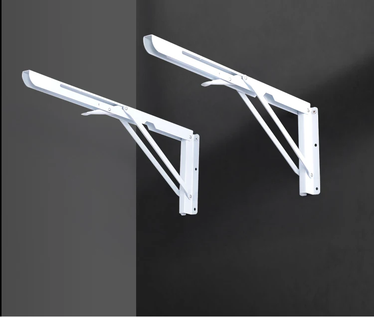 Factory Wholesale Sturdy Metal Bracket Steel Wall Mounting Bracket 90 Degree Drop Down Stainless Steel Folding Shelf Bracket