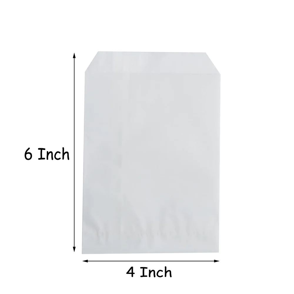 Wholesale 3x5 4x6 5x7 6x8 Inch 100 Pack Semi-transparent Small Flat Paper Bags Glassine Waxed Bags For Party Favor