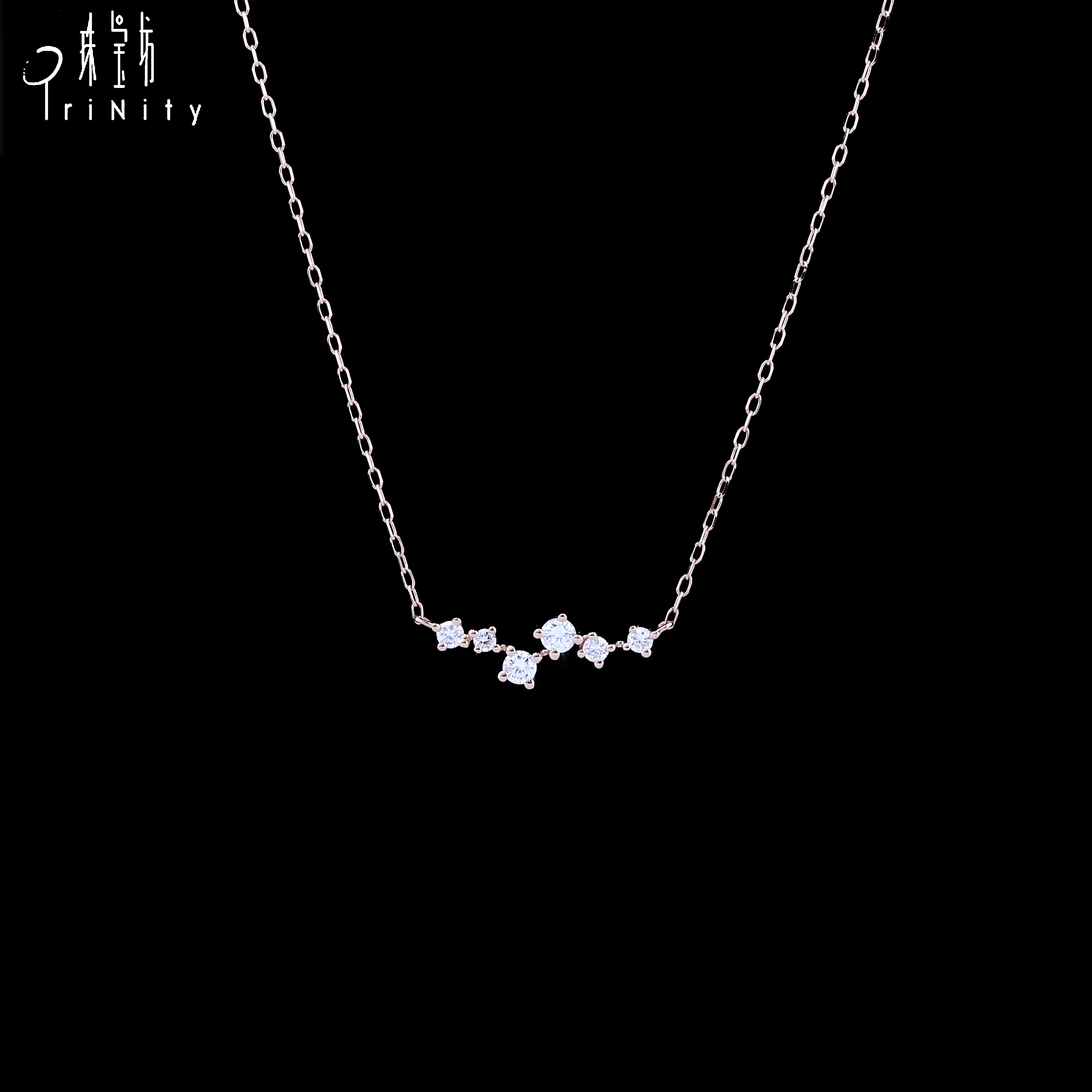 New Arrival Simple Design Fashion Jewelry Real Diamond 18K Gold Chain Necklace For Girls