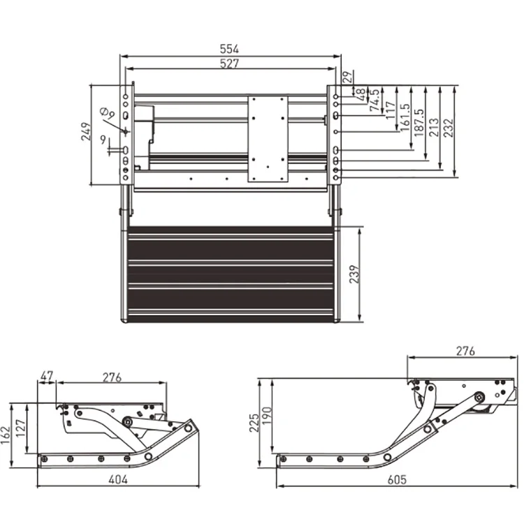 Convenient design 220KG loading weight RV electric step AUTO folding caravan step with high quality