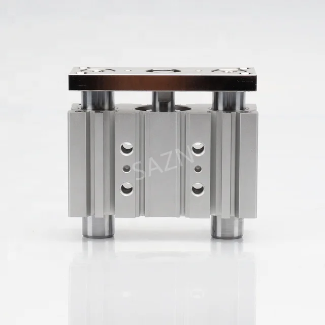 MGPM Series Slide Bearing Three-Shaft Magnetic Compact Air Pneumatic Guided Rod Cylinder