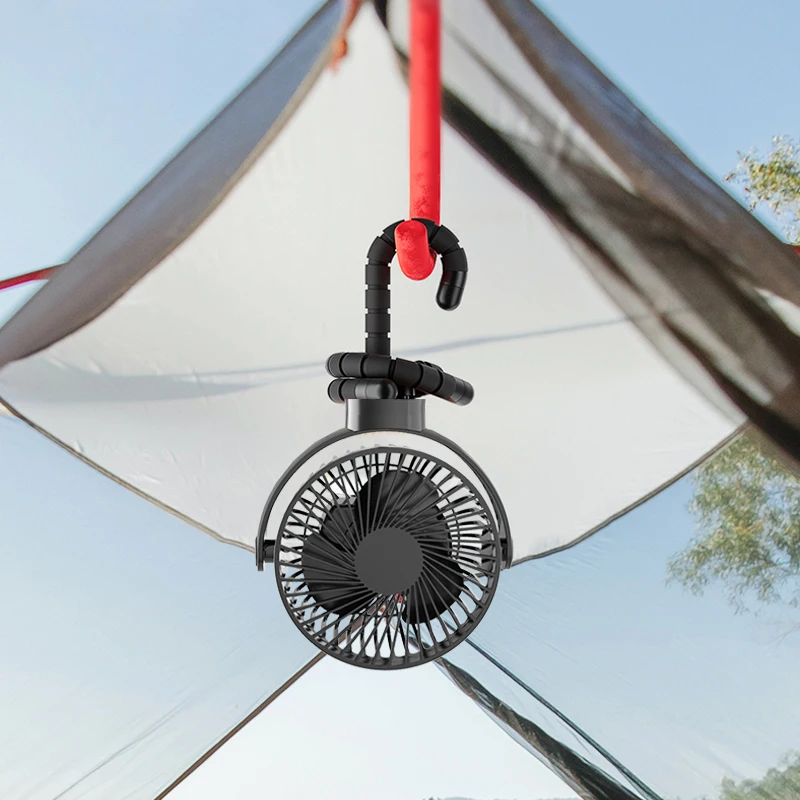 360 Degrees Rotation 12000mAh Baby Stroller Octopus Tripod Fan With Flexible Legs Phone Holder