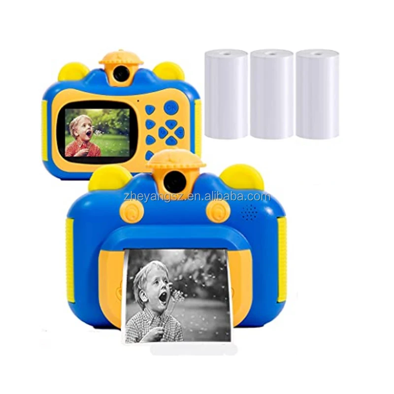 Drop shipping 32G timing graffiti doodle HD video rotating face priority 1080P instant print kids camera instant print