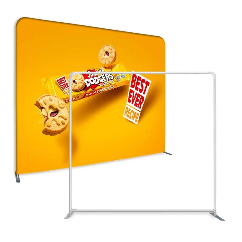 Exhibition Event Background Wall Standard Exhibit Equipment Booth Aluminum Table Display Stand Oval Pop Up With Product Cutout