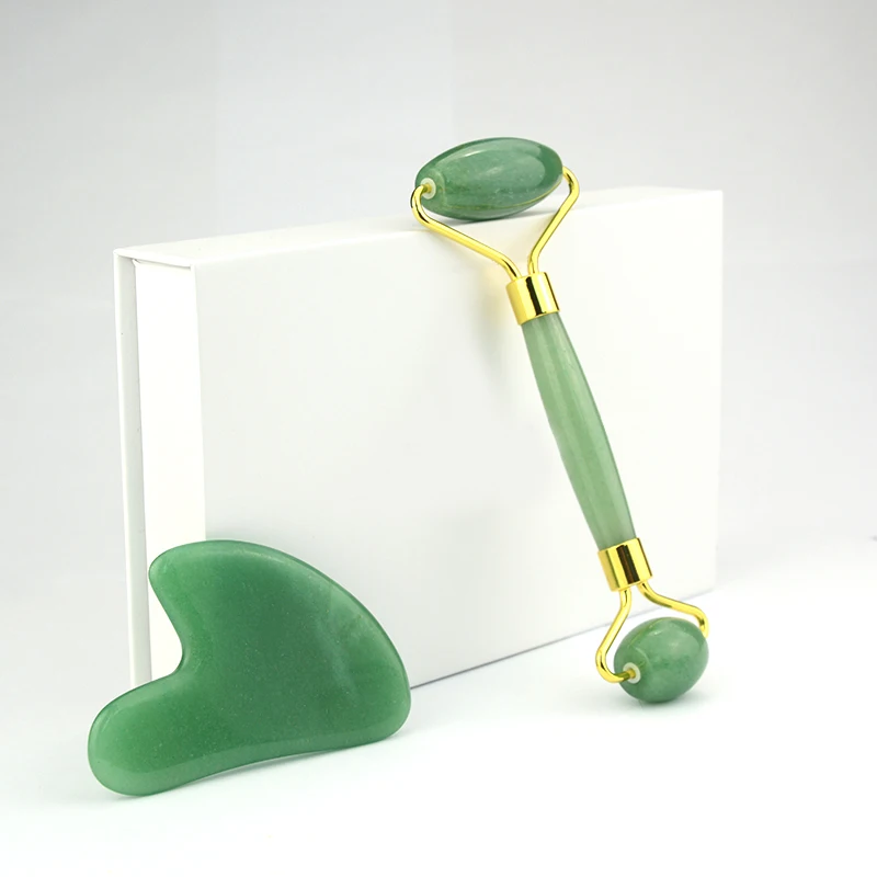 2021 Green Jade Stone Massage Quartz Face Roller