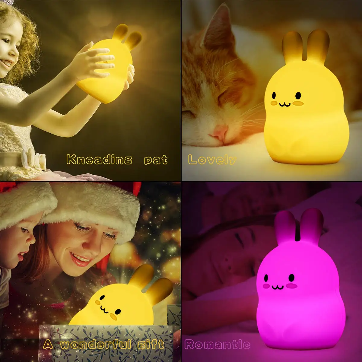 silicone rabbit nightlight/kids baby led night light/motion sensor night light for kids
