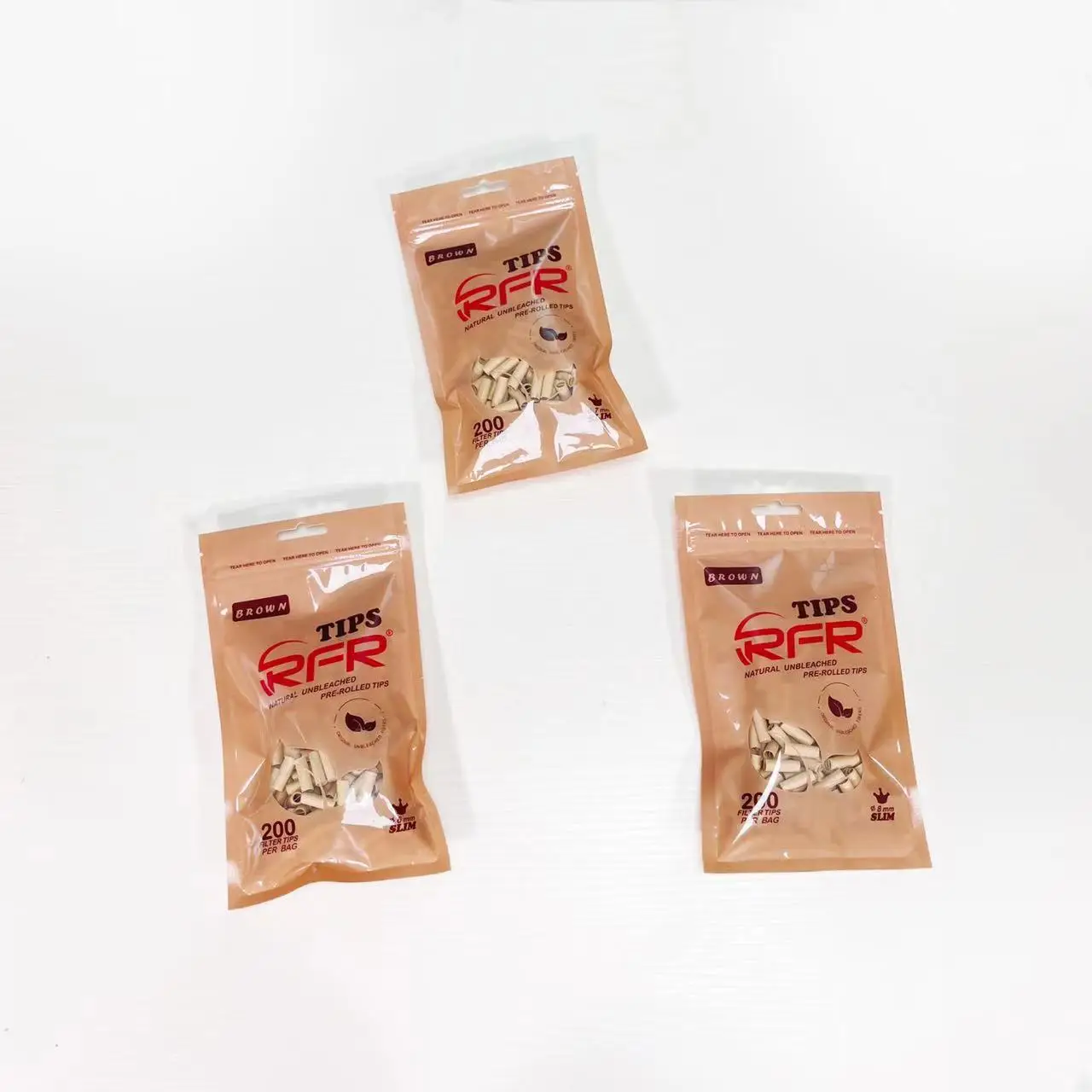 RFR Brown Filter Tips in Various Sizes Can Custom Packaging for Cigarette Smoking Paper Roll and Rolling Papers
