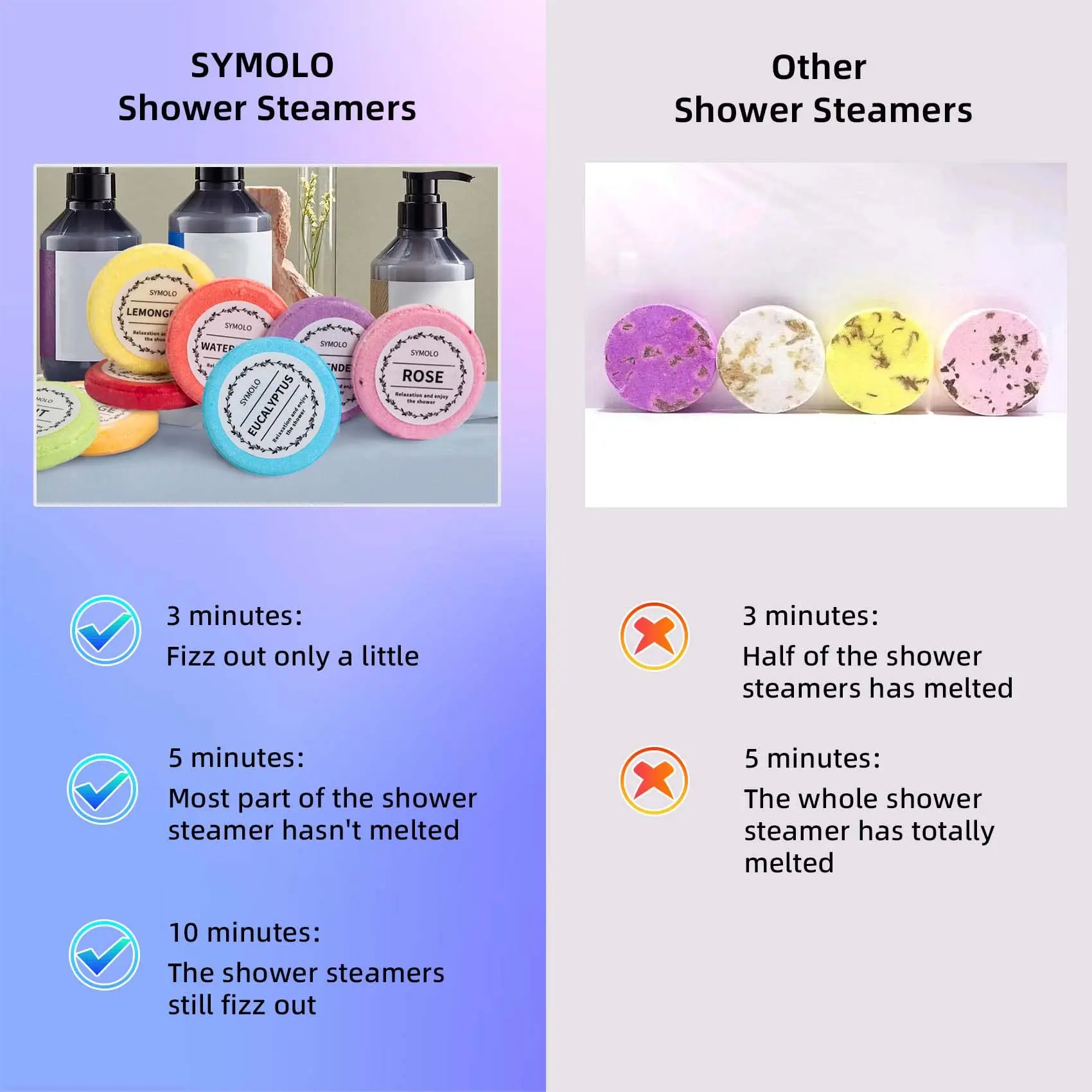Various fragrances Peppermint Lavender OEM Aromatherapy Stress Relief oil sleepytime shower steamers