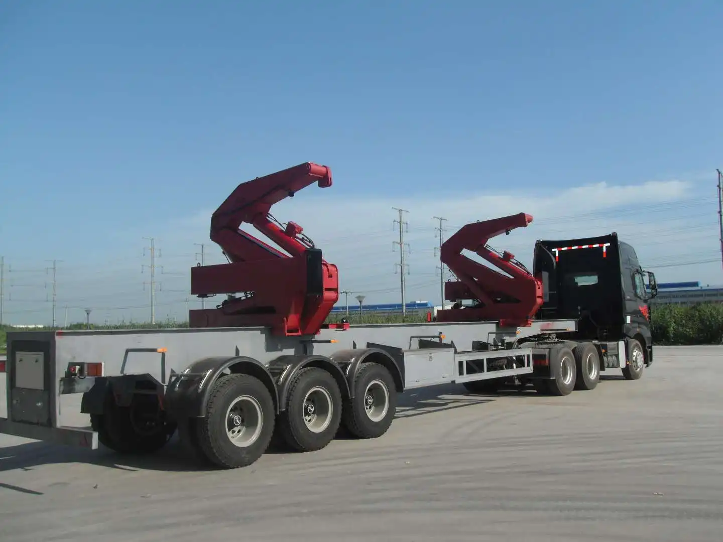 SELF  LOADING & UNLOADING  20ft/40ft container side loader trailer