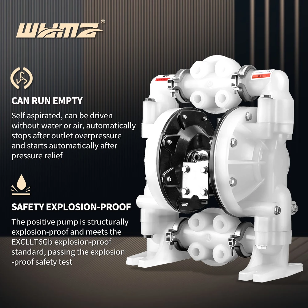 Pneumatic reinforced polypropylene PP engineering plastics for glue corrosive liquid diaphragm pump pneumatic
