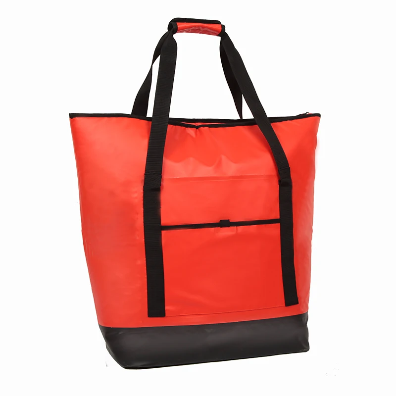 High Quality Large Capacity Insulated Lunch Mommy Red Waterproof PVC Cooler Bag Beach Wine for OutdooPicnic