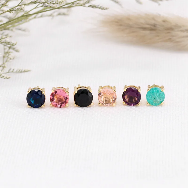 
Hot sale diamond stud earring single stone earring women 