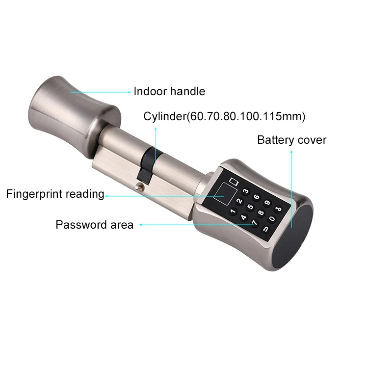 outdoor gate Home Electronic fingerprint handle Digital Password BLE Tuya Door Locks Cylinder Unlock keyless entry  smart lock