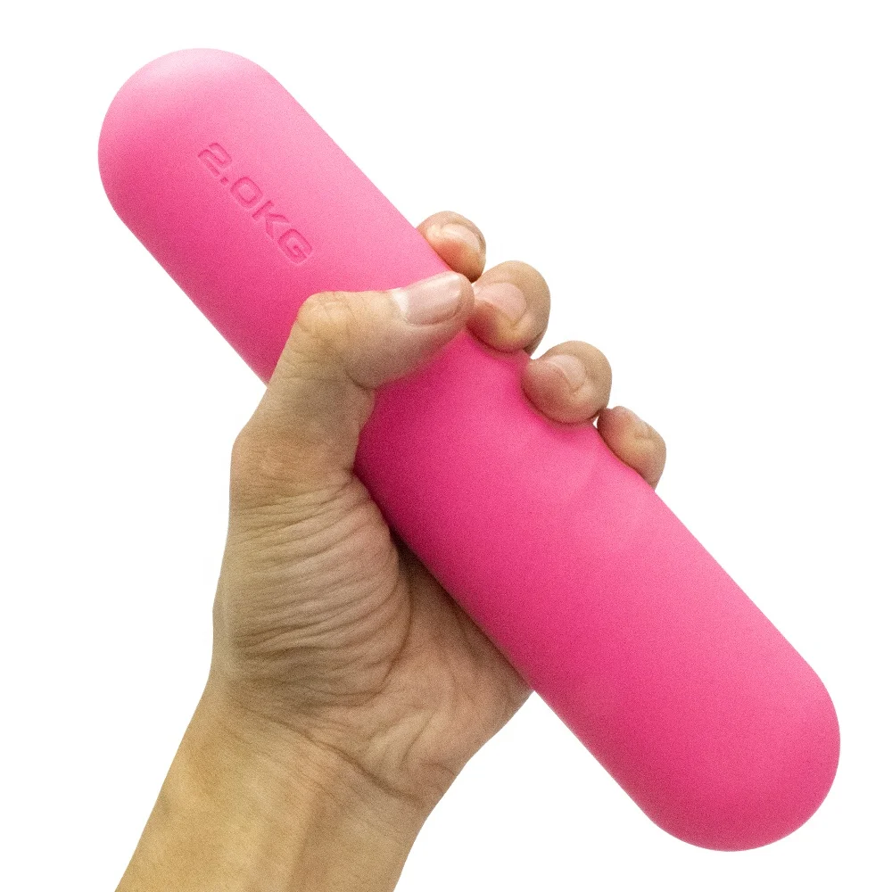 Customized Home Gym Strength Training Fitness Accessories Silicone Hand Weight Bar Yoga Pilates Dumbbell