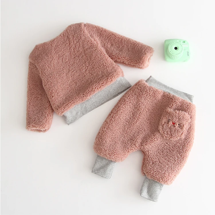 Thick Fleece baby clothing 2019 cute Baby Girls and Boys outfit kids Clothing Set For 0-24M