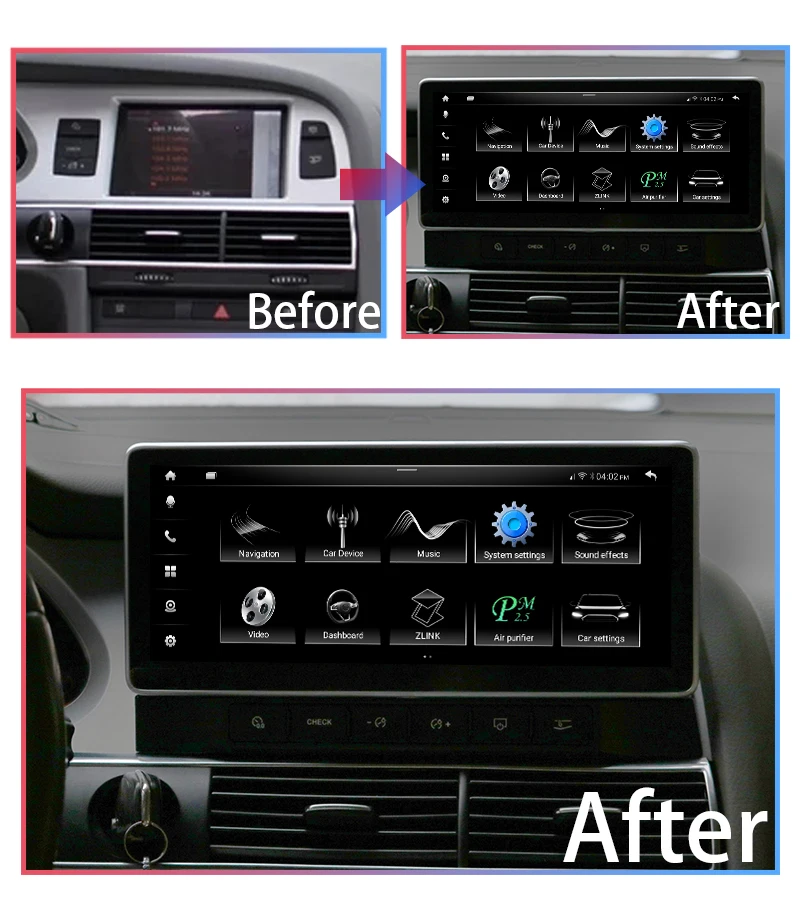 10.25 inch Screen Android Car Radio Video Dvd Player for audi A6L A6 2010-2011 Carplay Car Stereo