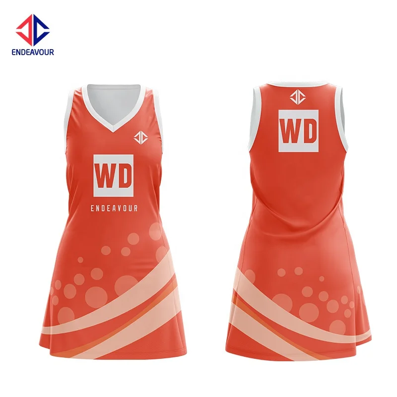Бесплатный дизайн Пользовательский логотип униформа netball платье боди