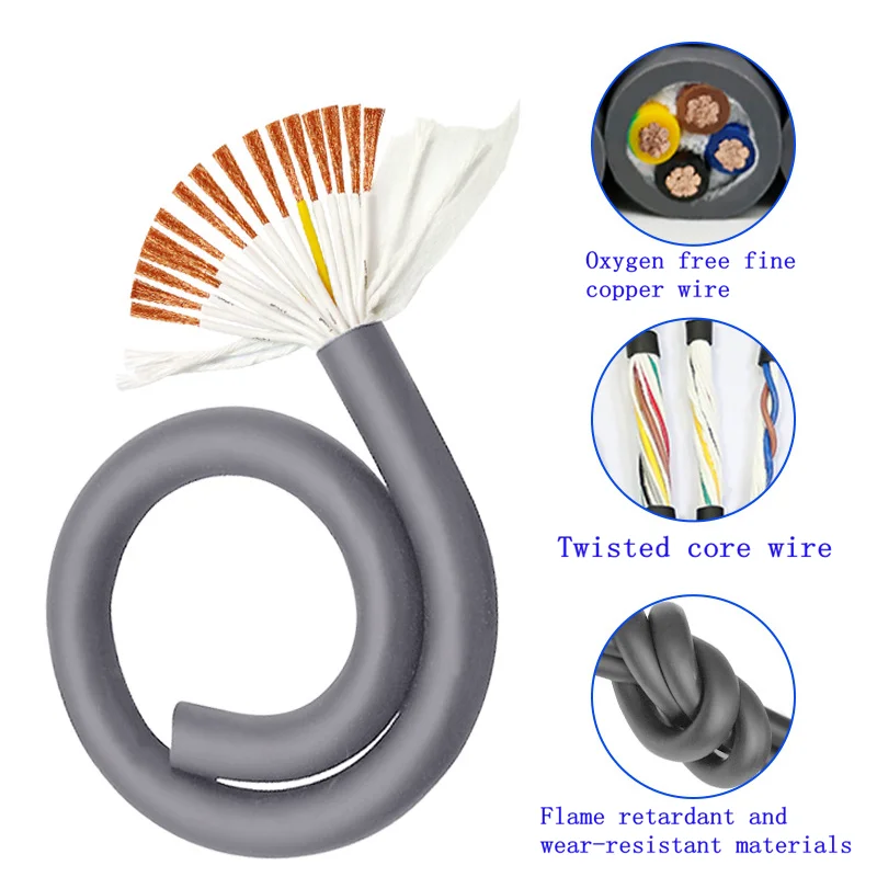 TRVV Cable Multi-core Wire 0.3mm-1.5mm 10-30 Cores High Flexible Drag Chain Cable