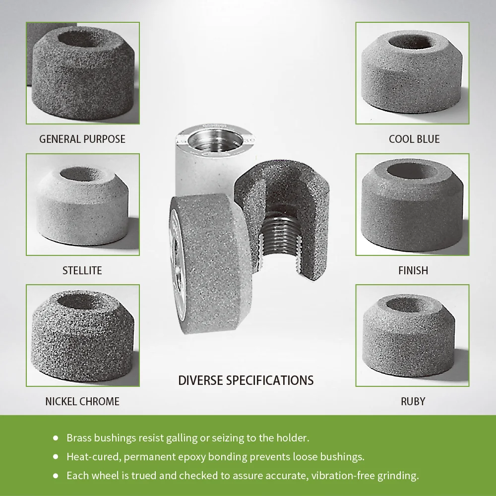 General Purpose Valve Seat Wheels 5 Pcs Valve Seat Grinder Stones 2 Pcs Pilots with Sioux Holder