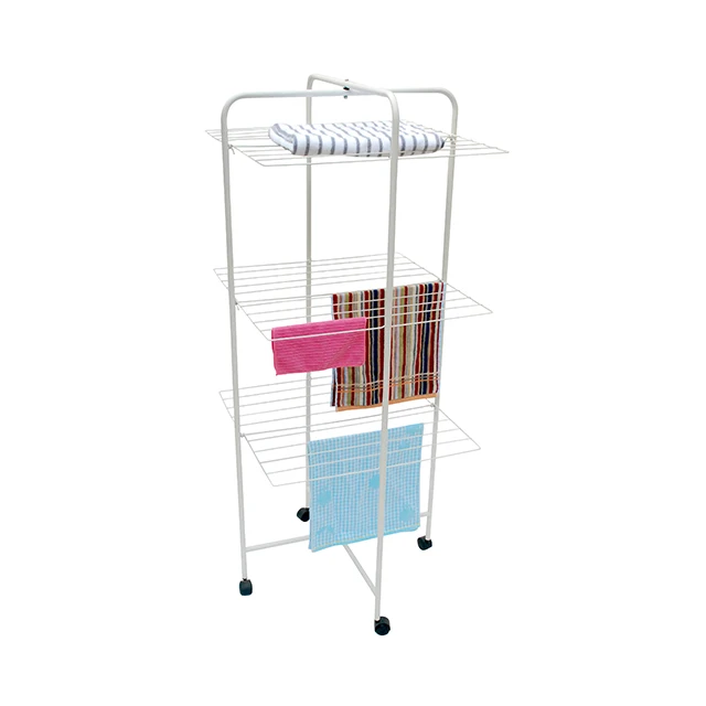 Multifunctional bathroom for use, three layers of steel 3 tier clothes airer