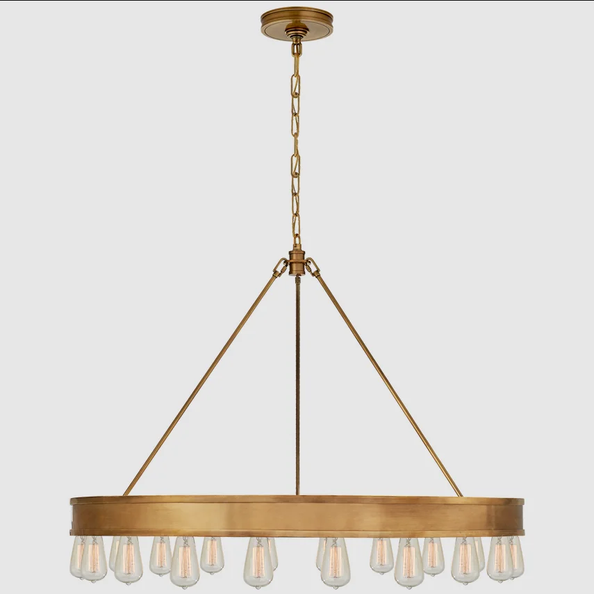 American Country Pendant Lamp Modern Industrial Style Rustic Black Brass Living Room French Country Chandelier Candle Lamp