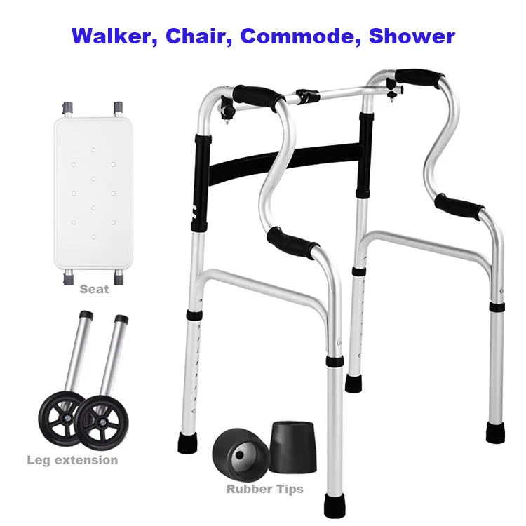 Walker with commode Chinese Manufacturer Hospital Lightweight Adjustable Bath Chair Shower Bench with back