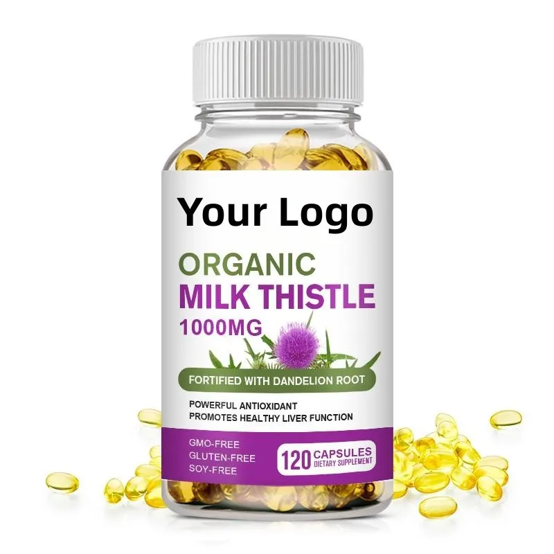 OEM Milk Thistle Capsule Private Label OEM 120pc Liver Health Protect Cardiovascular