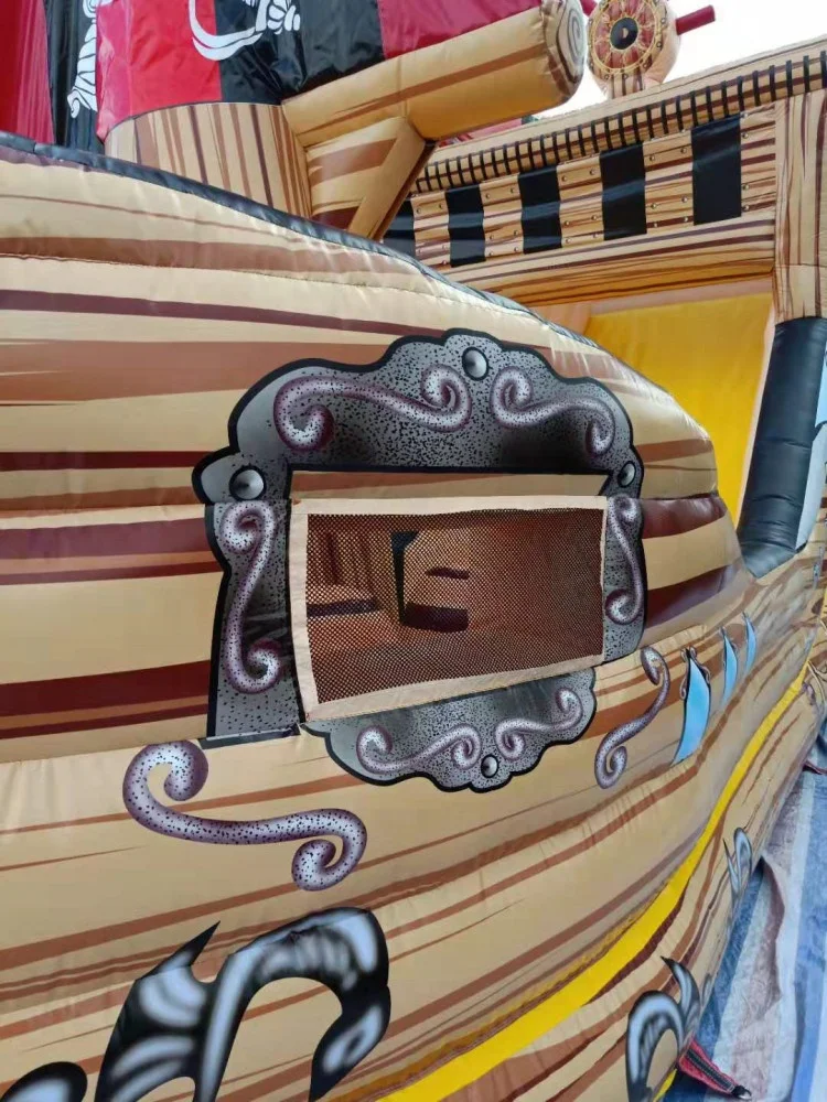 commercial inflatable bouncy pirate ship jumping castle house with slide for sale