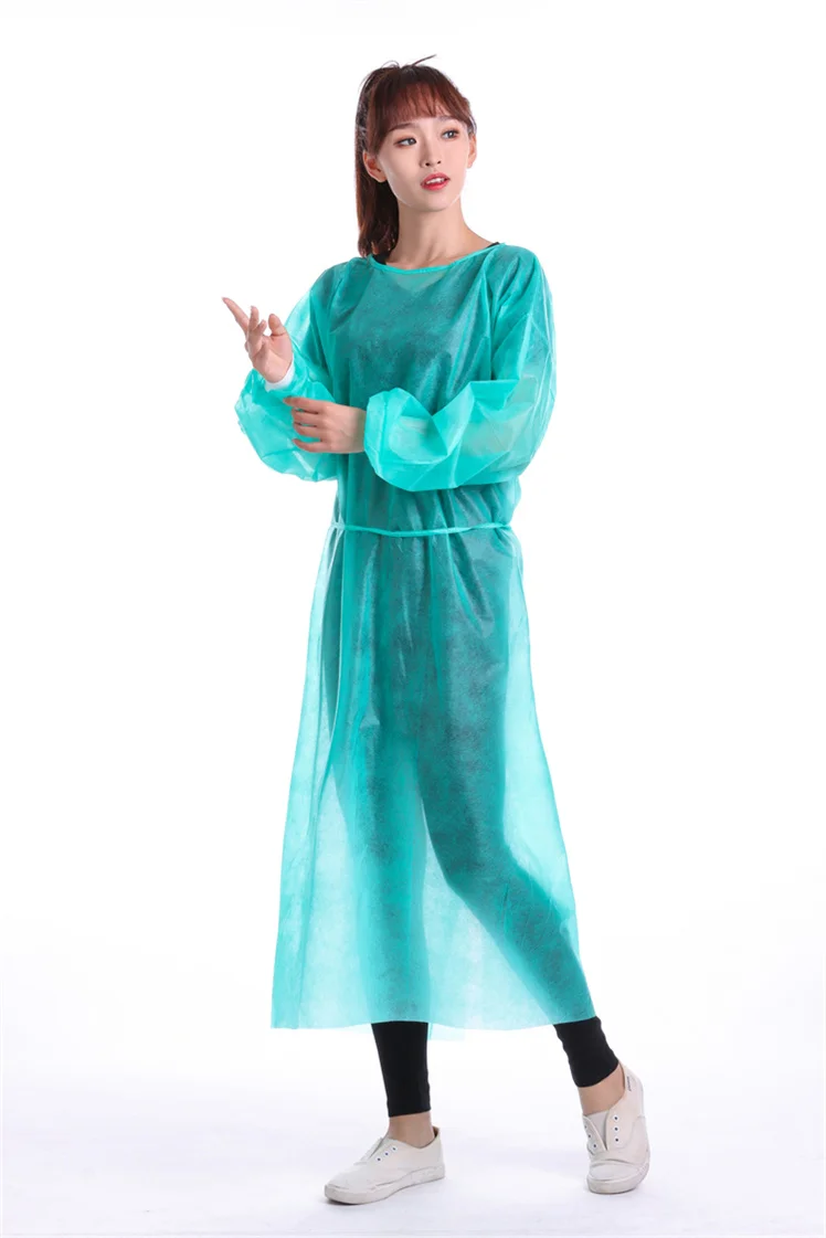 PP nonwoven fabric PPE disposable surgical use customized blue  isolation gown