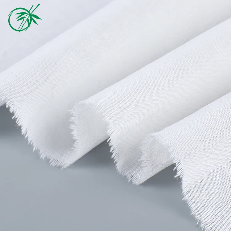 Comfortable plain wholesale linen rayon blend stock rayon fabric with slub for Dress