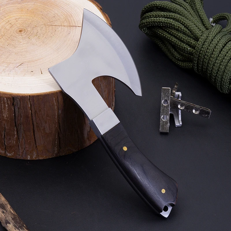 High quality customize material 3Cr13 stainless steel small camping axe hatchet with wood handle
