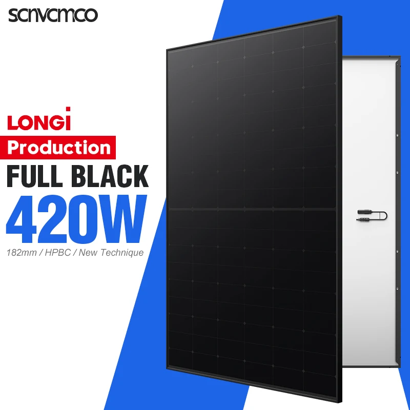 Монокристаллические двухфазные солнечные панели Longi 415 Вт 420 425 430 440 410 полностью черные