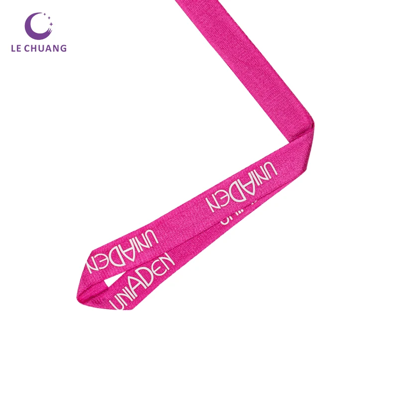 
3/4' Inch Flat MicroWeave Lanyard with Your Branded Logo for Events pnk white lanyard 