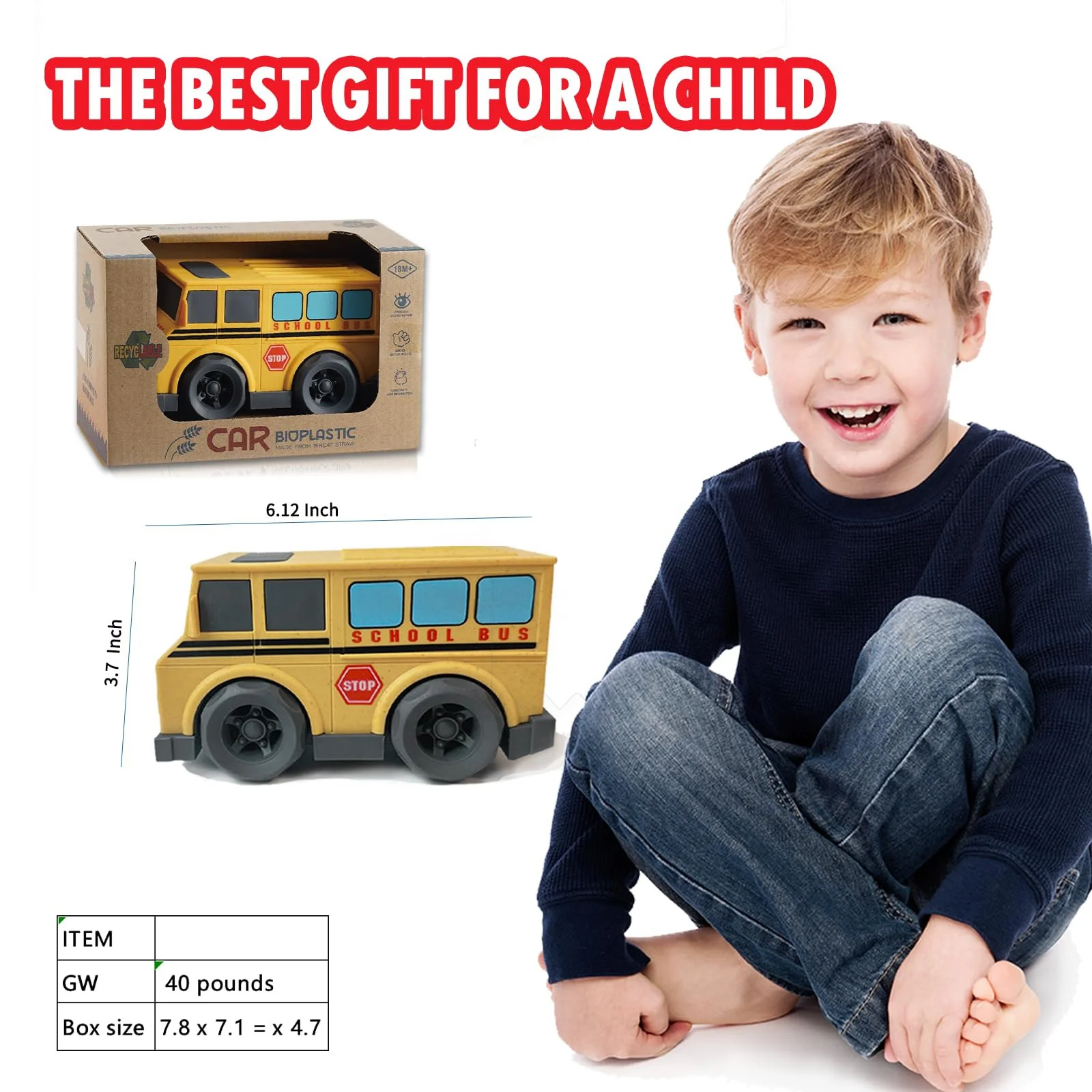 learning toy pull back track car toddlers simulate toy school bus with light and music