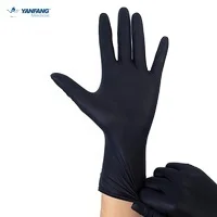 One Time Using Survey Long Cuff Black Exam Grade, Powder Free Nitrile Gloves