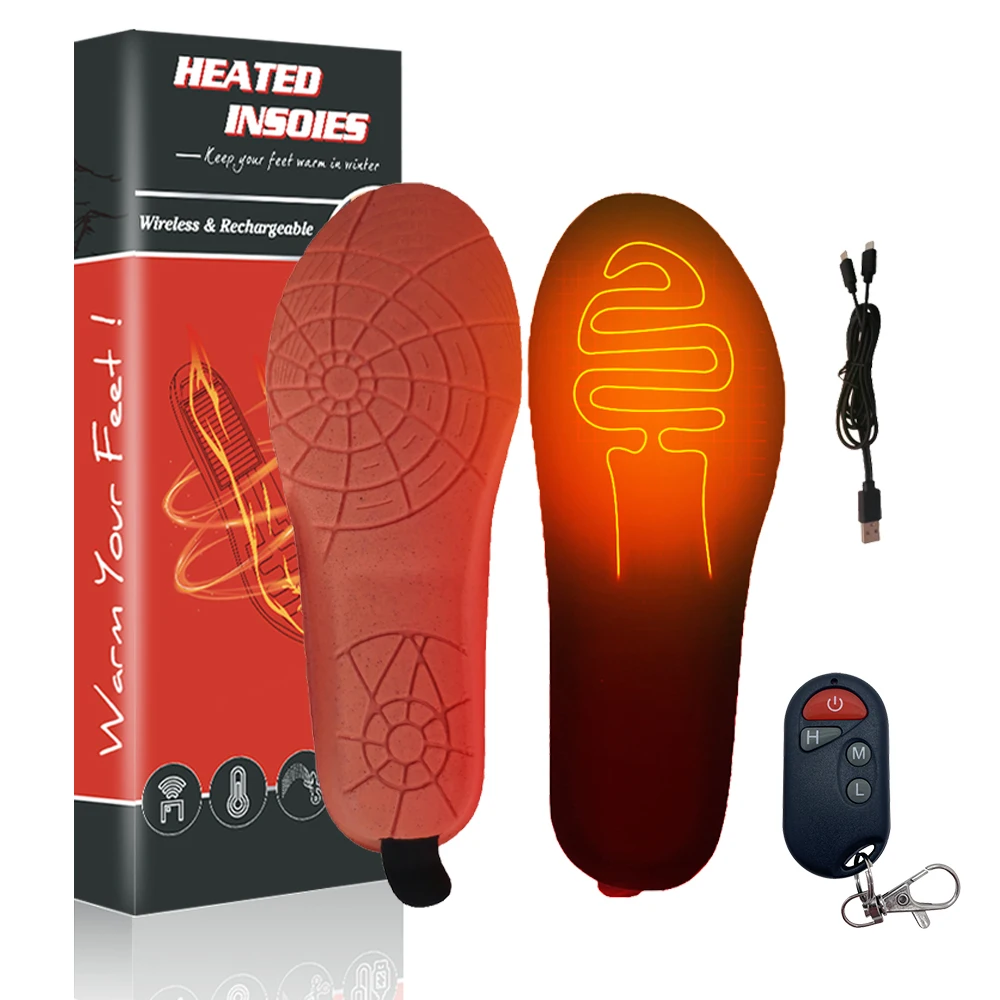 2000mAh  Winter foot protect men sole li-battery heated insoles, shoes heating sole for cycling