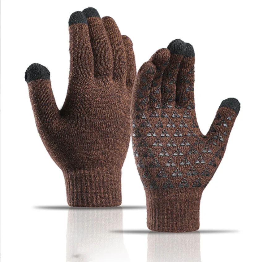 Men Women Touch Screen gloves Texting Warm Gloves with Thermal Soft Knit Lining Elastic Cuff winter knitted gloves