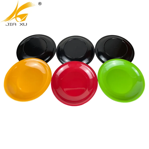 double color melamine round  plate wholesale melamine dinner plate custom color