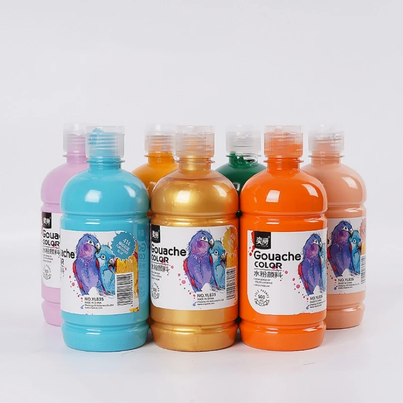 1/8 Gallon Gel Gouache Paint 24 Color High Quality 500 ML Gouache Paint