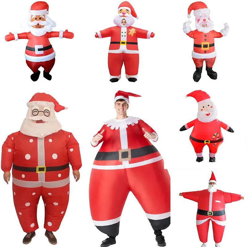 Santa Claus Elk Christmas Snowman Inflatable Costume for Stage Performance or TV & Movie Props Festive Christmas Tree Decor